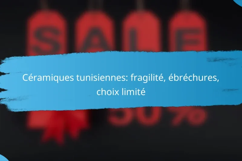Céramiques tunisiennes: fragilité, ébréchures, choix limité