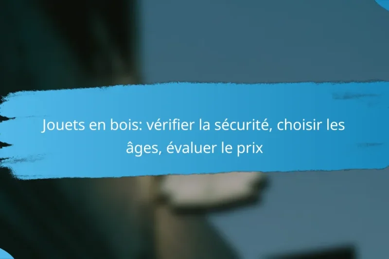 Jouets en bois: vérifier la sécurité, choisir les âges, évaluer le prix