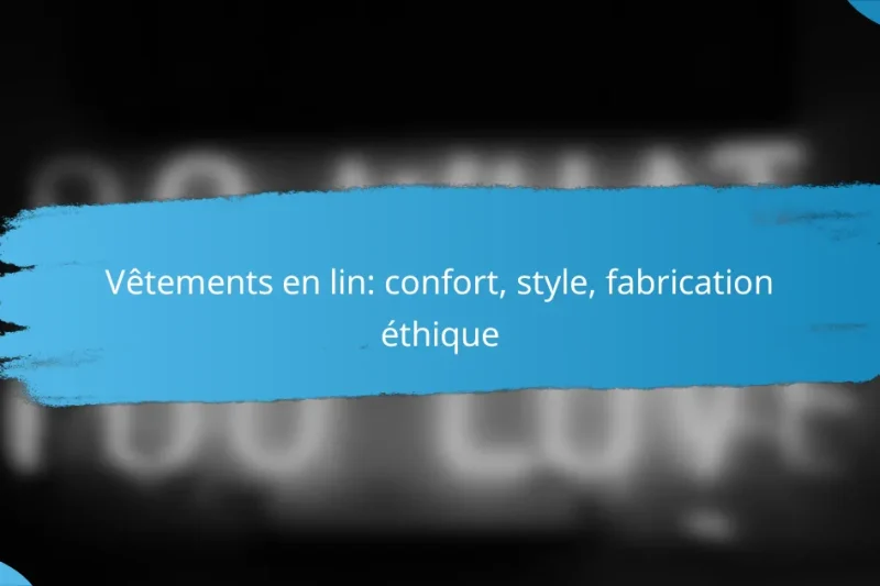 Vêtements en lin: confort, style, fabrication éthique