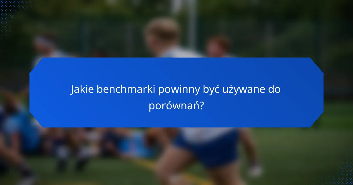 Jakie benchmarki powinny być używane do porównań?