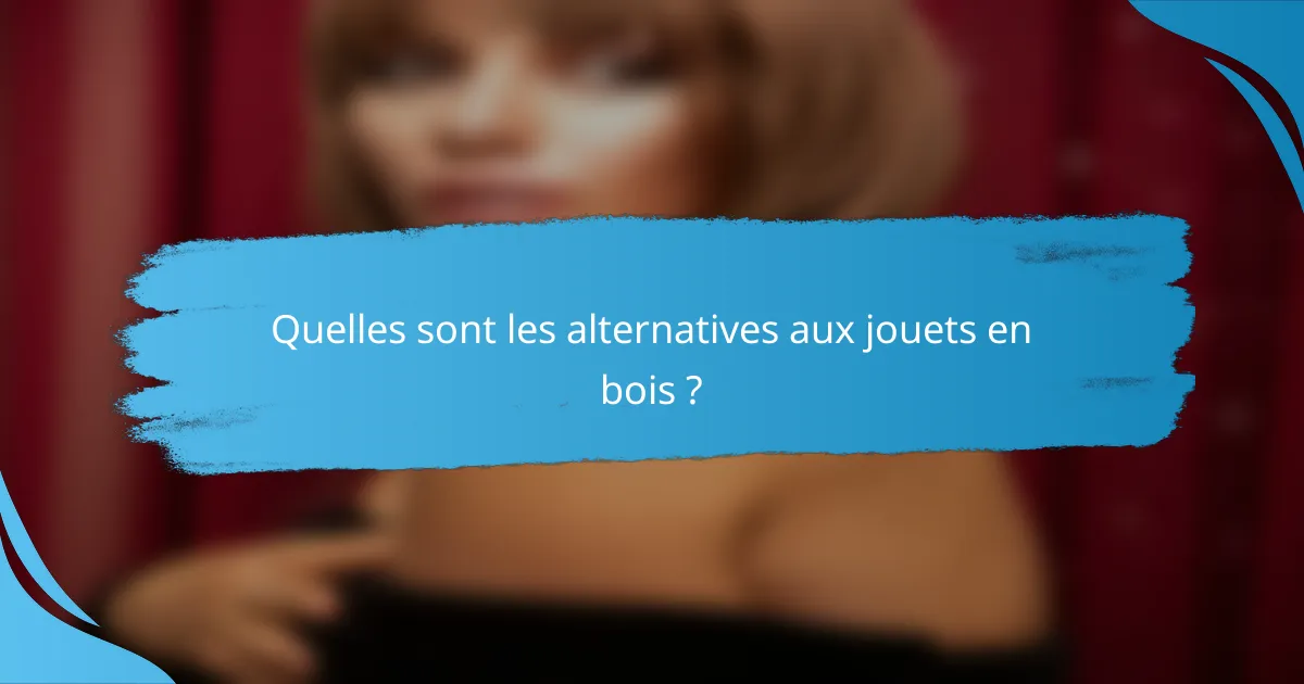 Quelles sont les alternatives aux jouets en bois ?